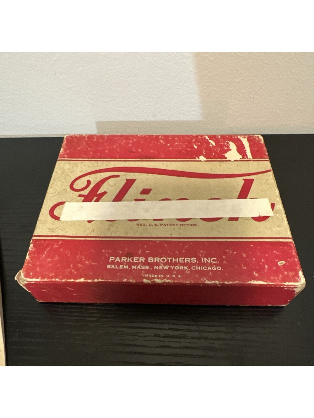 Vintage FLINCH Card Game, Parker Brothers. Copyright 1938. Original Red Box